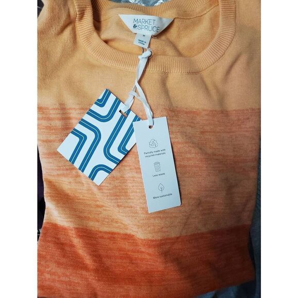 Market & Spruce NWT Sariah Orange Ombre Pullover Sweater Size XL‎ - Picture 3 of 4